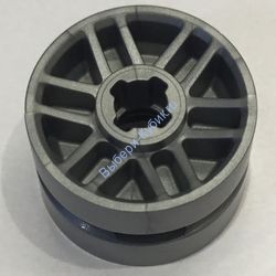 Деталь Лего Диск 14 Мм D х Мм С Центральным Желобом Поддельными Болтами И 6 Двойными Спицами Цвет Перламутрово-Светло-Серый