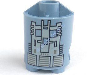 Деталь Лего  кубик круглый 2 x 2 x 2 с рисунком Цвет Песочно-Голубой 