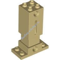 Деталь Лего Кубик Модифицированный 2 x 2 x 5 С Основанием Из Пластин 2 x 4, Пружинным Блоком и 2 Пин-Отверстиями Цвет Песочный