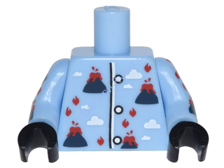 Деталь Лего Торс С Рисунком Цвет Ярко-Светло-Голубой