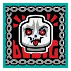 Деталь Лего Плитка 2 х 2 С Рисунком Цвет Темно-Бирюзовый