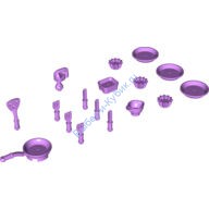 Деталь Лего Набор Столовых Приборов 17 В Упаковке Цвет Лавандовый