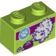 Деталь Лего Кубик С Рисунком 1 х 2 Цвет Лайм