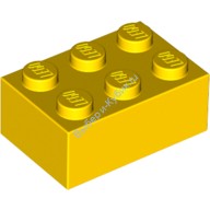 Деталь Лего Кубик 2 х 3 Цвет Желтый