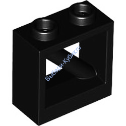 Деталь Лего Ограда 1 x 2 x 1 2/3 Цвет Черный