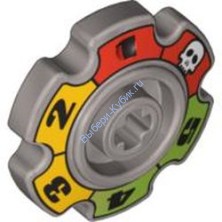 Деталь Лего Техник Звезда Для Гусеницы Малая С Рисунком Цвет Перламутрово-Светло-Серый