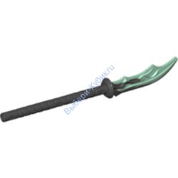 Деталь Лего Нагината с прозрачно-голубым узором на концах клинка Цвет Перламутрово-Темно-Серый