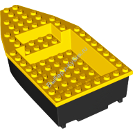 Деталь Лего Лодка 16 x 8 с Желтым Верхом Цвет Черный