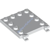 Деталь Лего Пластина 4 х 4 С Заклепками По Краю И 2 Открытыми Зажимами Цвет Белый