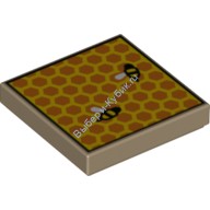 Деталь Лего Плитка 2 х 2 С Рисунком Пчелиные Соты Цвет Темно-Песочный