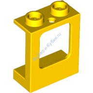 Деталь Лего Окно 1 х 2 х 2 С Отверстием Сверху И Снизу Под Стекло Цвет Желтый