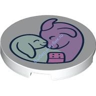 Деталь Лего Плитка Круглая 3 x 3 С Рисунком Цвет Белый