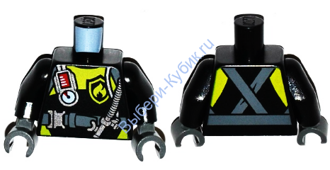 Деталь Лего Торс С Рисунком Цвет Черный