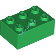 Деталь Лего Кубик 2 х 3 Цвет Зеленый
