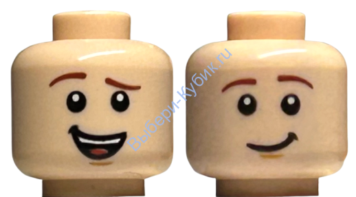 Деталь Лего Голова Минифигурки Двухсторонняя Цвет Светло-Телесный