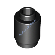 Деталь Лего Кубик Круглый 1 х 1 Открытый Штырек Цвет Черный