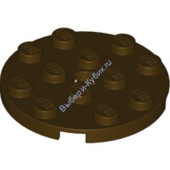 Деталь Лего Пластина Круглая 4 х 4 С Отверстием Цвет Темно-Коричневый