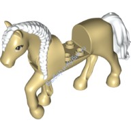 Деталь Лего Лошадь С Вырезом 2 x 2 И Подвижной Шеей Цвет Песочный