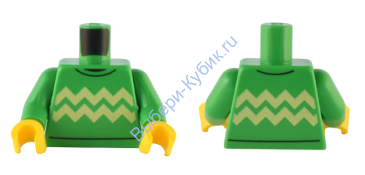 Деталь Лего Торс С Рисунком Цвет Ярко-Зеленый