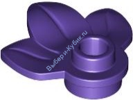 Деталь Лего Пластина Круглая 1 х 1 С 3 Листьями Цвет Темно-Фиолетовый