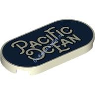 Деталь Лего Плитка Круглая 2 х 4 Овальная С Рисунком Цвет Светящийся в Темноте Белый