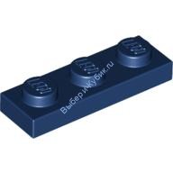 Деталь Лего Пластина 1 х 3 Цвет Темно-Синий