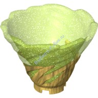 Деталь Лего Спираль торнадо с блестящим прозрачно-ярко-зеленым верхним узором Цвет Перламутрово-Золотой