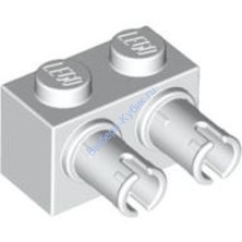Деталь Лего Кубик Модифицированный 1 x 2 С Двумя Пинами Цвет Белый
