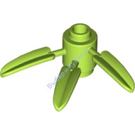 Деталь Аналог Совместимый С Лего Круглый Кубик 1 х 1 С 3 Бамбуковыми Листьями Цвет Лайм