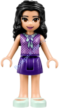 Friends Emma, Dark Purple Skirt, Medium Lavender Top, Light Aqua Shoes