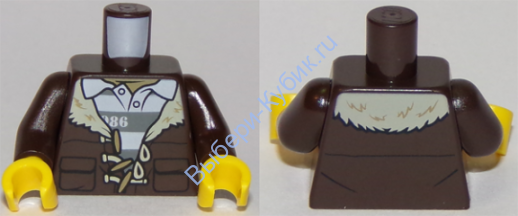 Деталь Лего Торс С Рисунком Цвет Темно-Коричневый