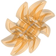 Деталь Лего Пропеллер 8 Лопастей 5 Диаметр Цвет Прозрачно-Оранжевый