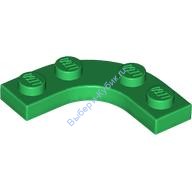 Деталь Лего Пластина Круглый Угол 3 x 3 С Вырезом 2 x 2 Цвет Зеленый