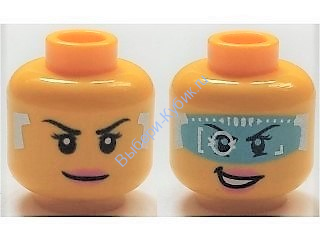 Деталь Лего Голова Минифигурки Двусторонняя Цвет Желтый