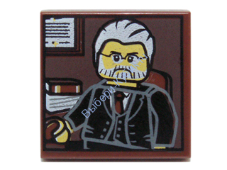 Деталь Лего Плитка 2 х 2 с Мужчиной Цвет Коричневый