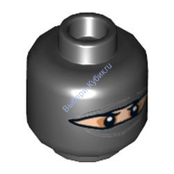 Деталь Лего Голова Минифигурки Мужская Цвет Черный