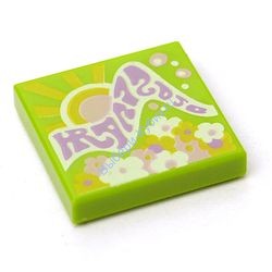 Деталь Лего Плитка 2 х 2 С Рисунком Цвет Лайм