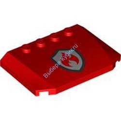Деталь Лего Клин 4 x 6 x 2/3 Тройной Изогнутый С Рисунком Цвет Красный