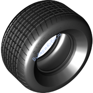 Деталь Лего Шина 81.6 х 44 R Цвет Черный