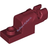 Деталь Лего Пластина Модифицированная 1 х 2 С Мини-Бластером Цвет Темно-Красный