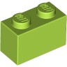 Деталь Лего Кубик 1 х 2 Цвет Лайм