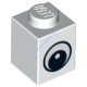 Деталь Лего Кубик С Рисунком 1 х 1 Глаз Цвет Белый