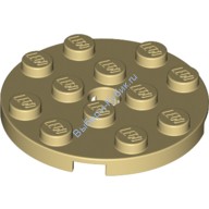 Деталь Лего Пластина Круглая 4 х 4 С Отверстием Цвет Песочный