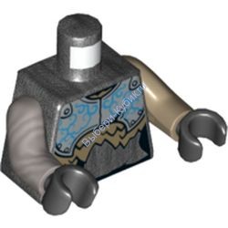 Деталь Лего Торс С Рисунком Цвет Перламутрово-Темно-Серый