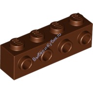 Деталь Лего Кубик Модифицированный 1 х 4 С 4 Штырьками На Стороне Цвет Коричневый