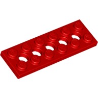 Деталь Лего Техник Пластина 2 х 6 С 5 Отверстиями Цвет Красный