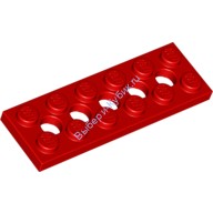 Деталь Лего Техник Пластина 2 х 6 С 5 Отверстиями Цвет Красный