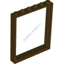 Деталь Лего Окно 1 х 6 х 6 Плоское Цвет Темно-Коричневый