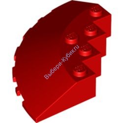 Деталь Лего Кубик Круглый Угол 6 х 6 С Наклонным Боком И Фаской Цвет Красный