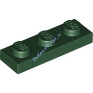 Деталь Лего Пластина 1 х 3 Цвет Темно-Зеленый